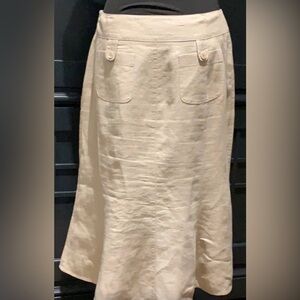 Ann Taylor Tan 100% Linen skirt